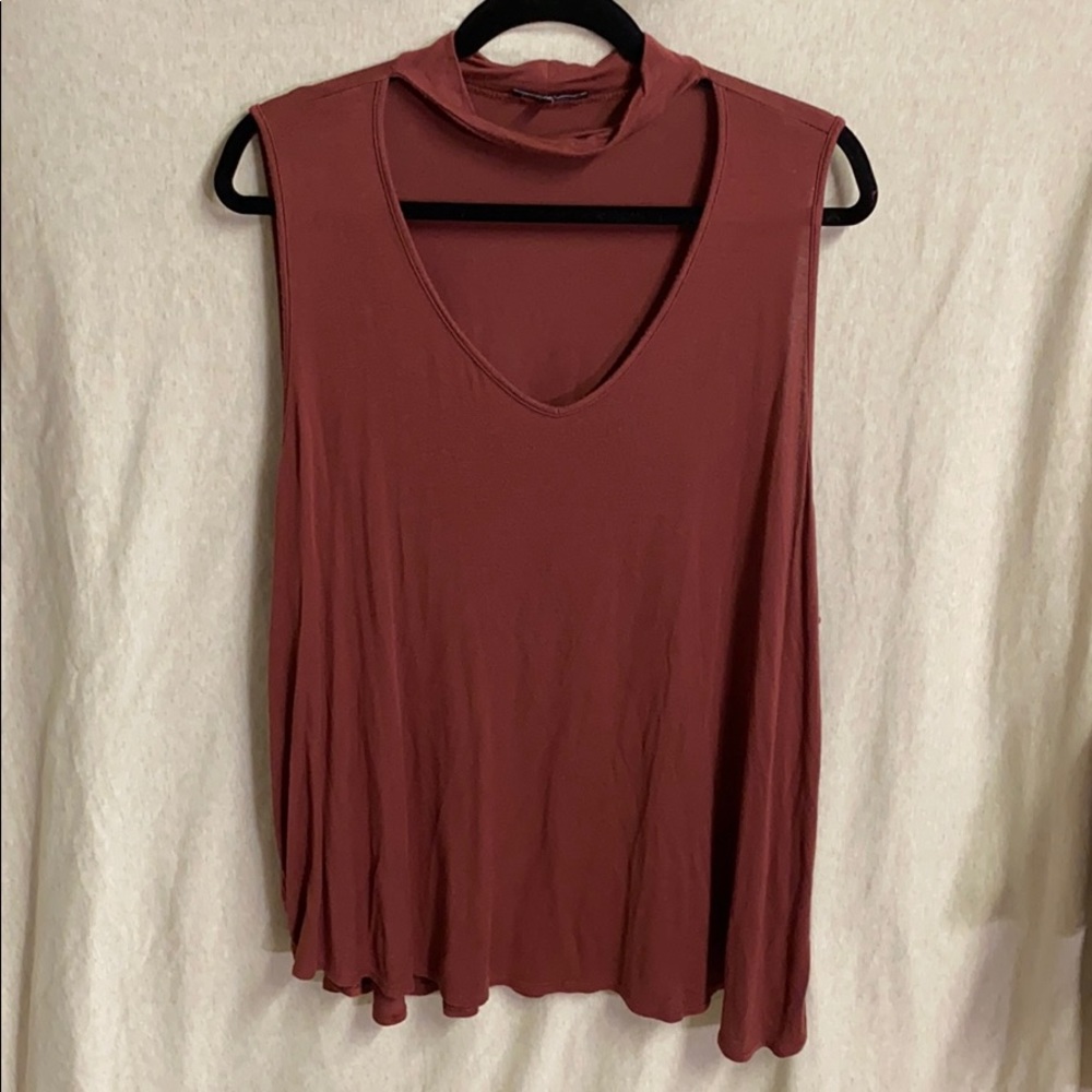 Maroon chocker neck tank top